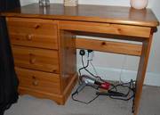 Solid pine wardrobe,  dressing table,  2 x bedside drawer,  headboard