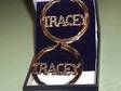 9ct GOLD LARGE TRACY NAME EARINGS 10 GRAMS